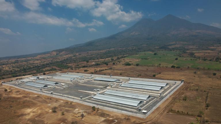 A mega-prison known as Detention Center Against Terrorism (CECOT) stands in Tecoluca, El Salvador, March 5, 2023. (AP Photo / Salvador Melendez, File)