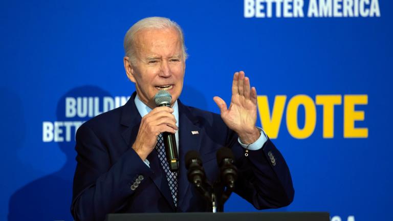 President Joe Biden speaks at a campaign rally in Albuquerque, N.M., Thursday, Nov. 3, 2022 (AP Photo / Andres Leighton)