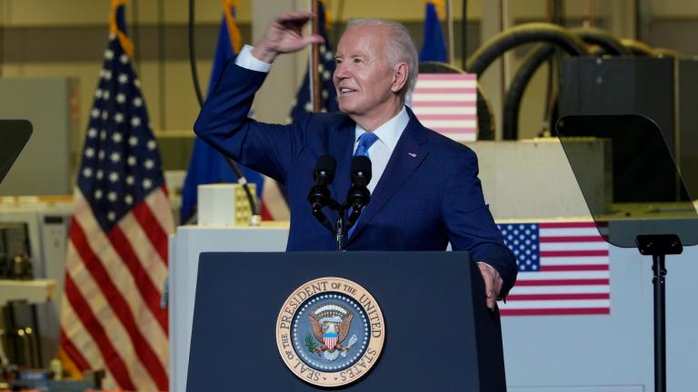 President Joe Biden delivers remarks on his "Investing in America agenda" at Gateway Technical College, Wednesday, May 8, 2024, in Sturtevant, Wis. (AP Photo / Morry Gash)