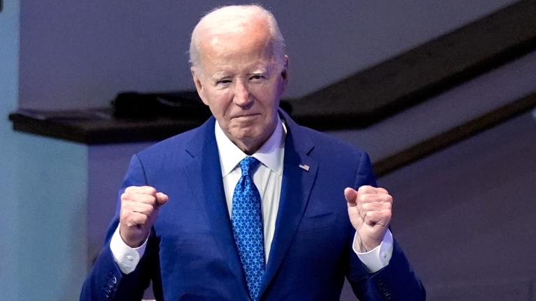 President Joe Biden attends a church service at Mt. Airy Church of God in Christ, Sunday, July 7, 2024, in Philadelphia (AP Photo / Manuel Balce Ceneta)