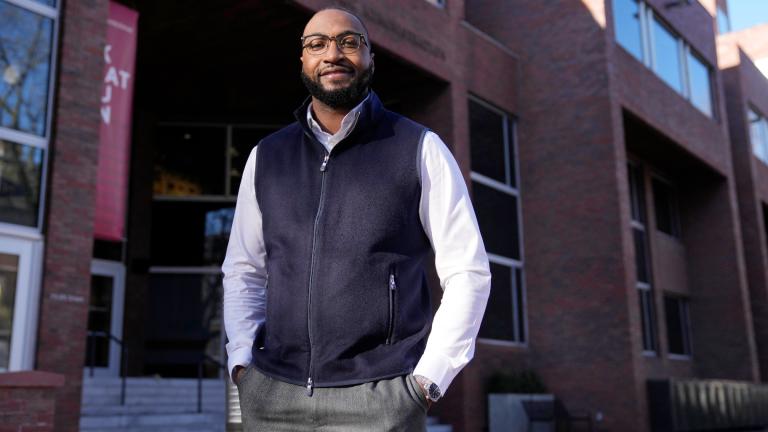 Quentin Fulks stands for a portrait outside the John F. Kennedy School of Government at Harvard University, Feb. 2, 2023, in Cambridge, Mass. (AP Photo / Charles Krupa, file)