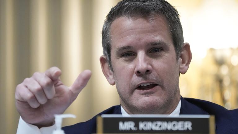 Rep. Adam Kinzinger, R-Ill., speaks as the House select committee investigating the Jan. 6 attack on the U.S. Capitol holds its final meeting on Capitol Hill in Washington, Dec. 19, 2022. (AP Photo / Jacquelyn Martin, File)