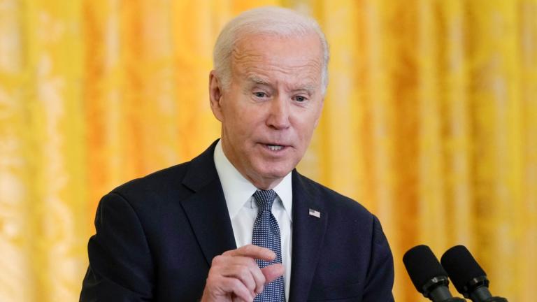 President Joe Biden speaks during a news conference with French President Emmanuel Macron in the East Room of the White House in Washington, Thursday, Dec. 1, 2022. (AP Photo / Susan Walsh)