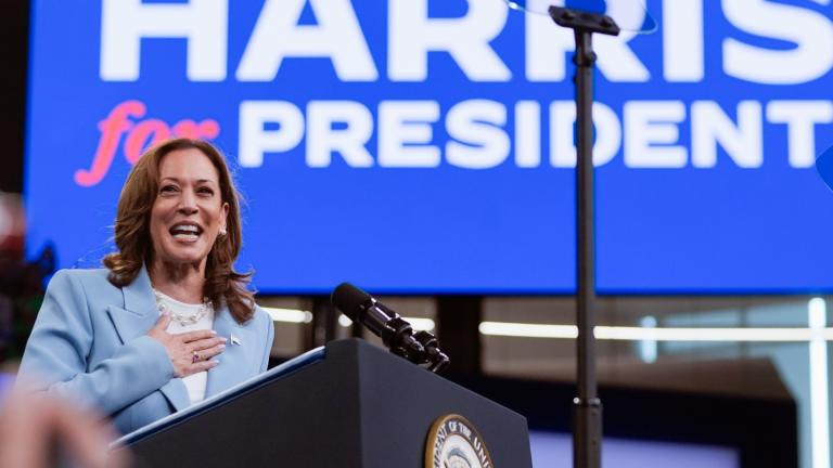 Vice President Kamala Harris speaks during a campaign rally, Tuesday, July 30, 2024, in Atlanta. (John Bazemore / AP Photo)