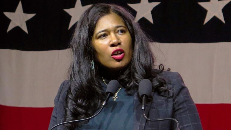 Kristina Karamo speaks to Michigan Republican Party delegates Feb. 18, 2023, in Lansing, Mich. (AP Photo / Joey Cappelletti, File)