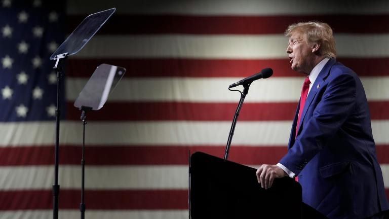 Former President Donald Trump speaks during a rally Sunday, Dec. 17, 2023, in Reno, Nev. (AP Photo / Godofredo A. Vásquez, File)