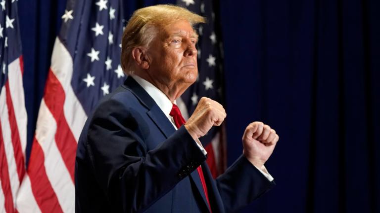 FILE - Republican presidential candidate former President Donald Trump gestures at a campaign rally, March 2, 2024, in Richmond, Va. (Steve Helber / AP Photo, File)