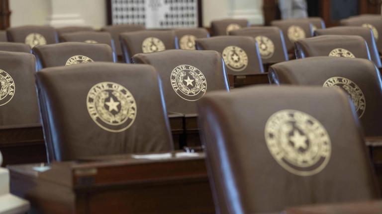 The House of Representatives attempts to convene but cannot due to Texas Democrats breaking quorum at the Texas Capitol in Austin, Tuesday, Aug. 12, 2025. (Mikala Compton /Austin American-Statesman via AP)