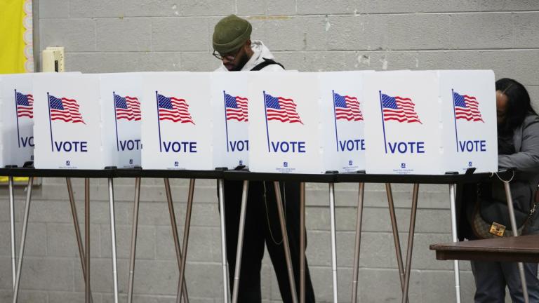 Voters fill out their ballots Nov. 4, 2025, in Detroit. (AP Photo / Paul Sancya, File)