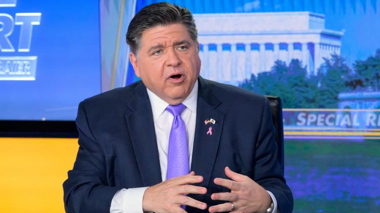 Illinois Gov. JB Pritzker speaks during a taping of FOX News Channel's Special Report with Bret Baier at the Washington bureau of FOX News, Oct. 23, 2025, in Washington. (AP Photo / Rod Lamkey, Jr., File)