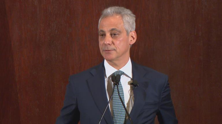Outgoing Chicago Mayor Rahm Emanuel speaks at the City Club on Thursday, May 2, 2019. 