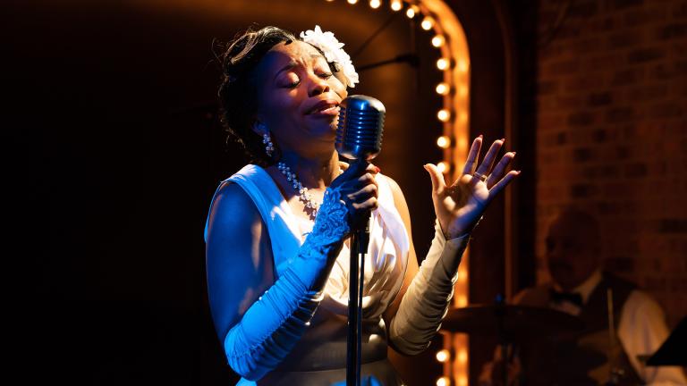 Alexis J. Roston in the Mercury Theater Chicago production of “Lady Day at Emerson’s Bar & Grill.” (Credit: Liz Lauren)