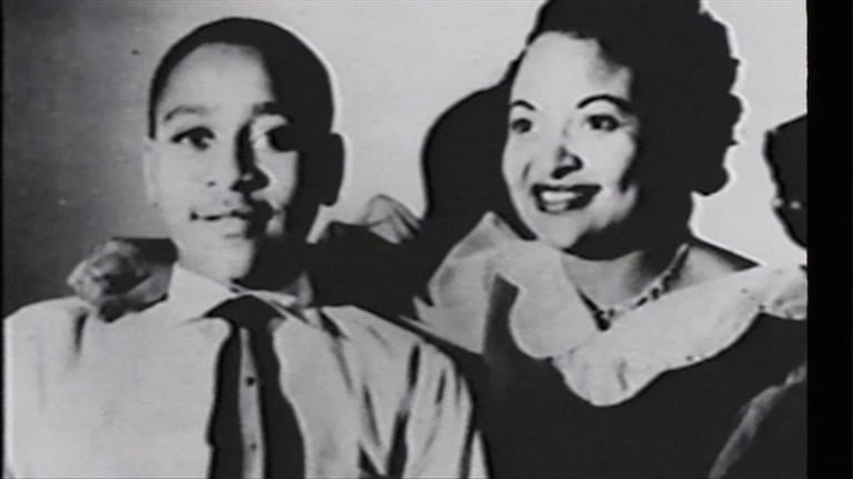 Emmett Till and his mother, Mamie Till-Mobley. 