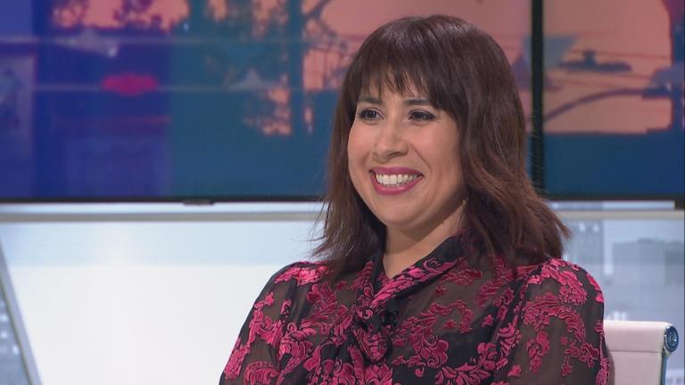 Author Erika Sánchez appears on “Chicago Tonight: Latino Voices” on Feb. 29, 2024. (WTTW News)