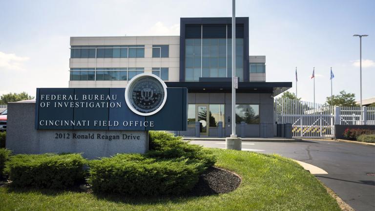 The entrance to the FBI headquarters in Cincinnati is shown Thursday, August 11, 2022. (Liz Dufour / The Cincinnati Enquirer via AP) 