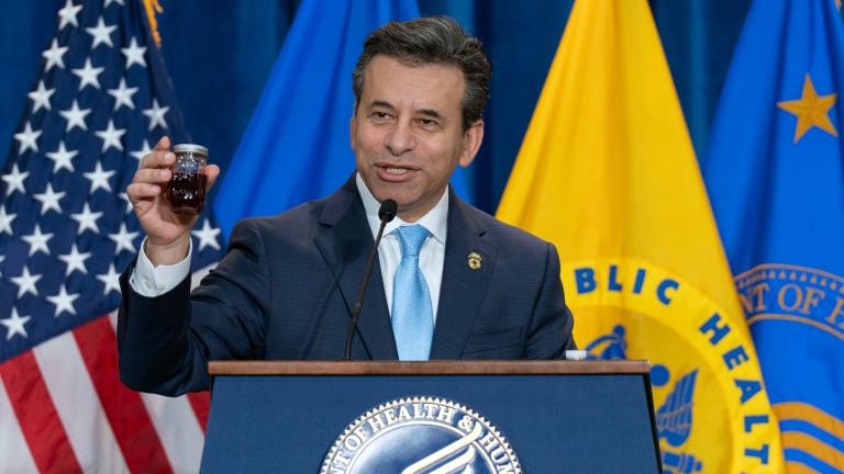 FILE - Food and Drug Administration (FDA) commissioner Marty Makary speaks during a news conference at the Hubert Humphrey Building Auditorium in Washington, April 22, 2025. (AP Photo / Jose Luis Magana, File)