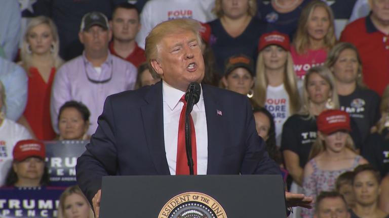 President Donald Trump holds a campaign rally in Greenville, N.C. on Wednesday, July 17, 2019. 