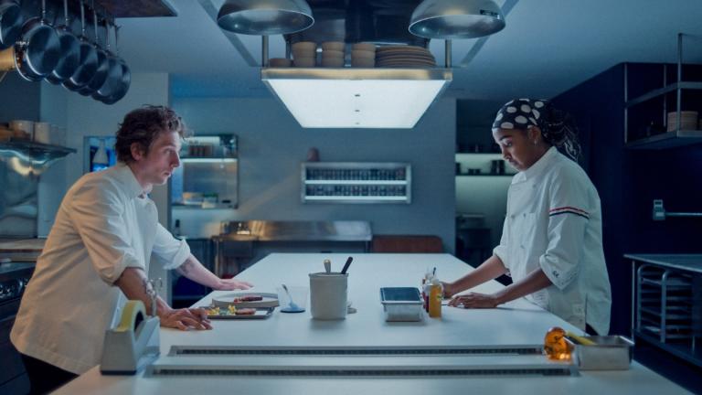 A still from Season 3 of "The Bear," which stars Jeremy Allen White as chef Carmen “Carmy” Berzatto and Ayo Edebiri as chef Sydney Adamu. Season 4 will premiere on Hulu next month. (Courtesy of FX Networks)