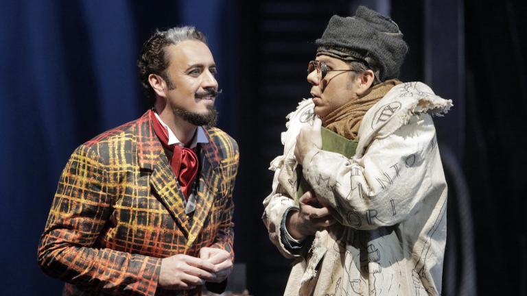 Christian Van Horn and Benjamin Bernheim in “Faust” at Lyric Opera of Chicago. (Credit: Cory Weaver)