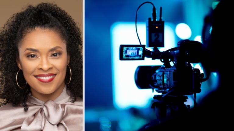 Natasha Olguin has been named deputy commissioner of the Chicago Film Office. (Credits: Department of Cultural Affairs and Special Events (l); Varunyu Suriyachan / iStock)
