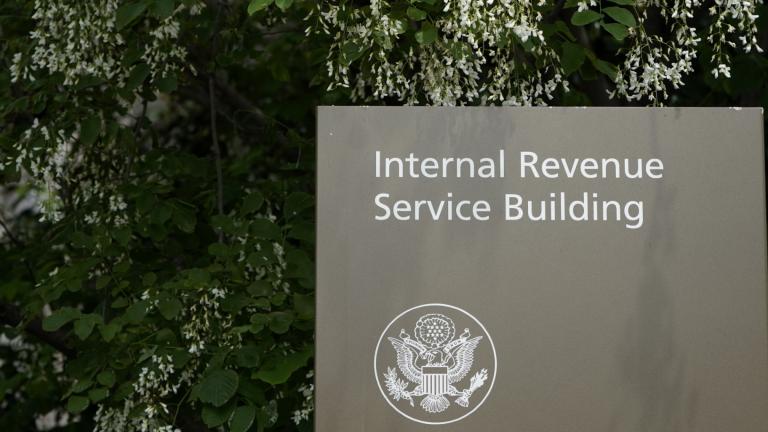 FILE - A sign for the Internal Revenue Service building in Washington, on May 4, 2021. (AP Photo / Patrick Semansky, File)