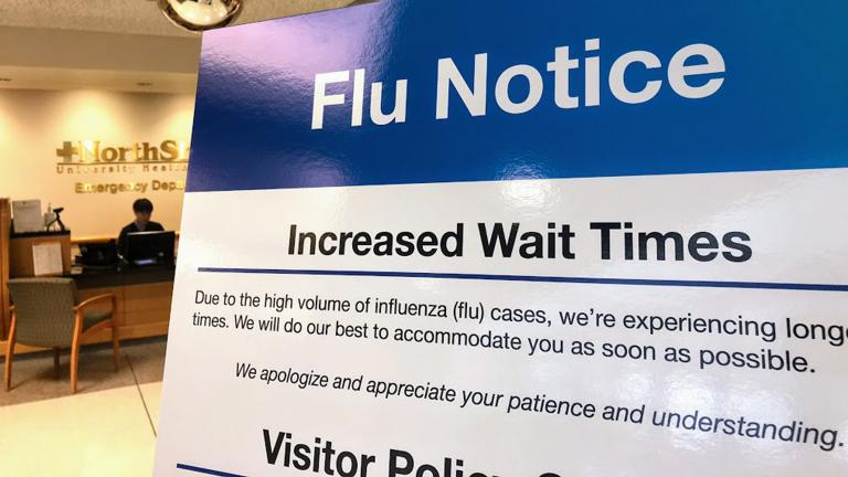 An early flu season in 2018 led to an increased volume of patients at many Chicago-area hospitals. (Brandis Friedman / WTTW News) An early flu season in 2018 led to an increased volume of patients at many Chicago-area hospitals. (Brandis Friedman / WTTW News)