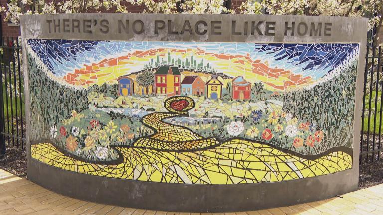 A tile mosaic honoring L. Frank Baum created by Chicago artist Hector Duarte. (WTTW News)