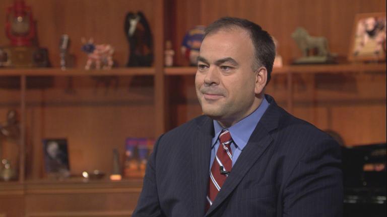 Fritz Kaegi appears on “Chicago Tonight” on March 6, 2018.