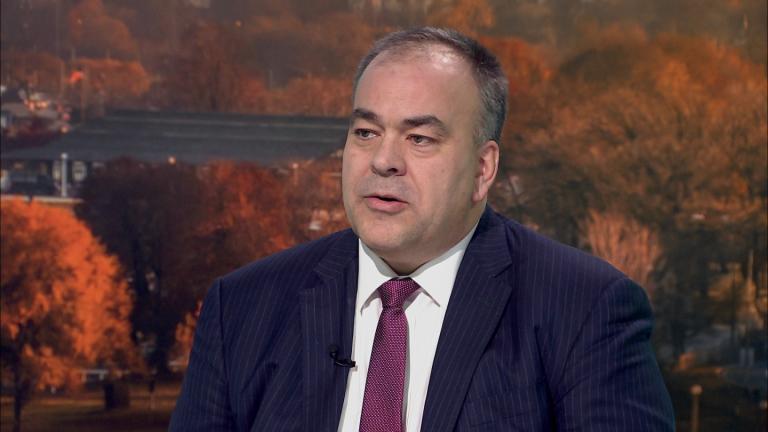 Cook County Assessor Fritz Kaegi appears on "Chicago Tonight" on Nov. 19, 2025. (WTTW News)