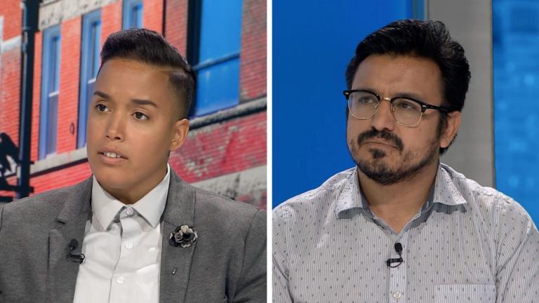 Alds. Jessie Fuentes and Byron Sigcho Lopez appeared on “Latino Voices” on June 2, 2023. (WTTW News)