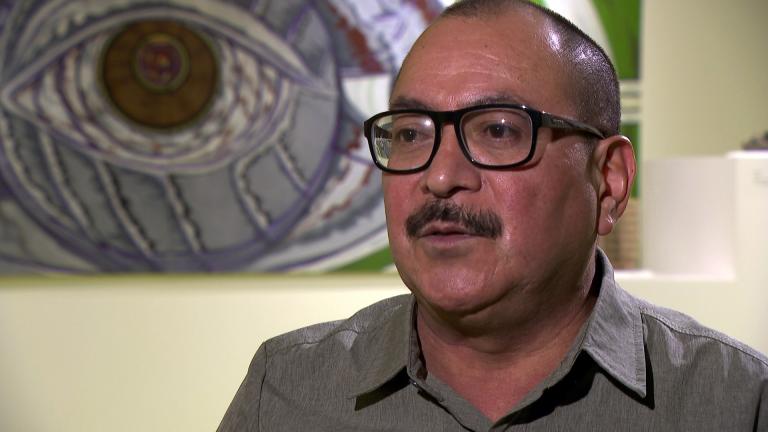 Artist Gabriel Villa speaks with “Chicago Tonight.” (WTTW News)