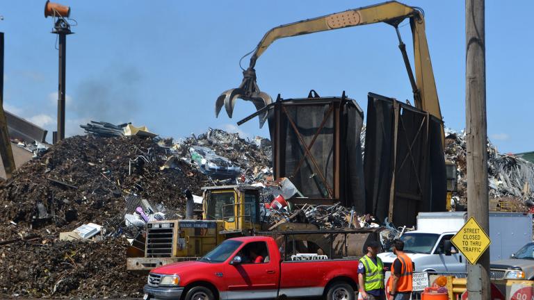 General Iron’s scrap metal yard at 1909 N. Clifton Ave. in Lincoln Park. (Alex Ruppenthal / WTTW News) 