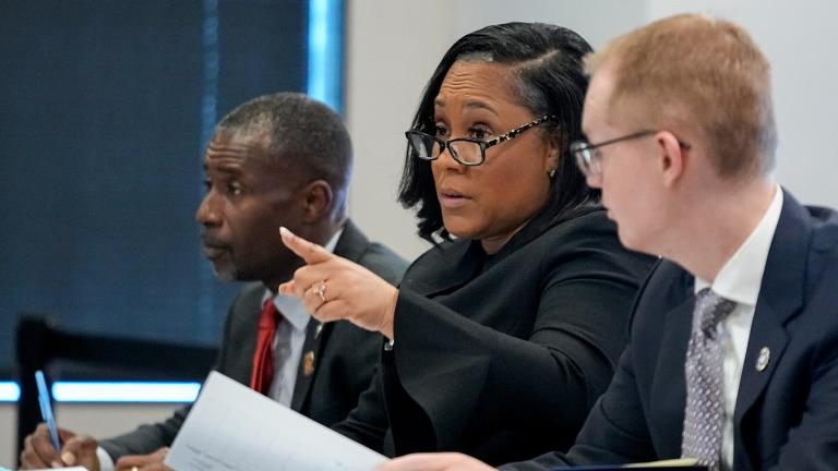 Fulton County District Attorney Fani Willis speaks in court in the Fulton county courthouse, Tuesday, July 11, 2023, in Atlanta. (AP Photo / Brynn Anderson)