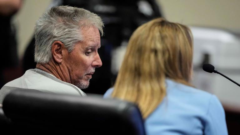 Colin Gray, 54, the father of Apalachee High School shooter Colt Gray, 14, sits in the Barrow County courthouse for his first appearance, on Friday, Sept. 6, 2024, in Winder, Ga. (Brynn Anderson / AP Photo)