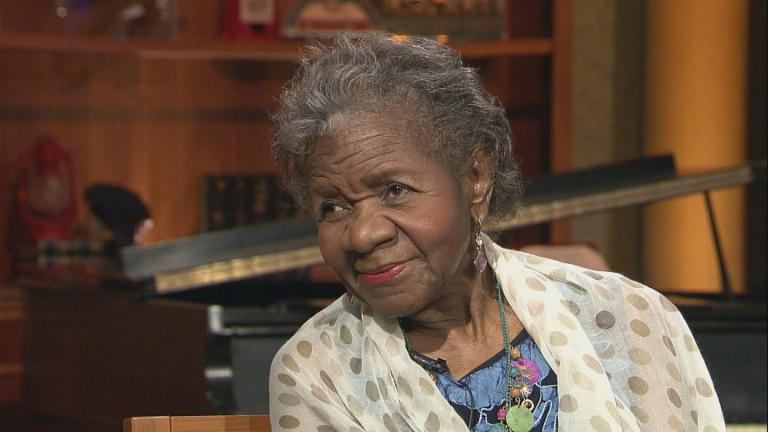 Jazz promoter and singer Geraldine de Haas appears on “Chicago Tonight” on July 18, 2013. (WTTW News)