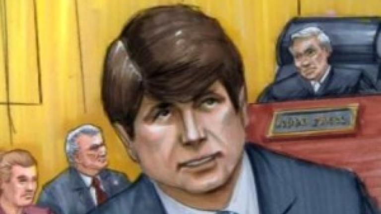 Courtroom sketch of Rod Blagojevich by Tom Gianni