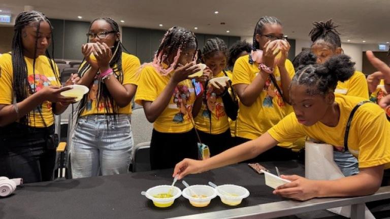 Participants at Chicago Day of the Girl on Oct. 11, 2025. (Shelby Hawkins / WTTW News)