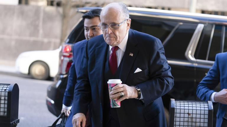 Former Mayor of New York Rudy Giuliani arrives at the federal courthouse in Washington, Friday, Dec. 15, 2023. (AP Photo / Jose Luis Magana)