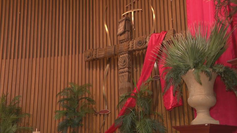 Inside Good Shepherd Church in Little Village. (WTTW News)