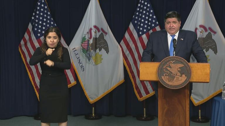 Gov. J.B. Pritzker discusses new state guidelines for recreational sports on Wednesday, July 29, 2020. (WTTW News)