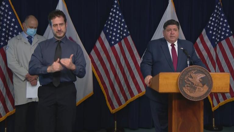 Gov. J.B. Pritzker gives an update on the coronavirus in Illinois on Tuesday, Oct. 20, 2020. (WTTW News) Gov. J.B. Pritzker gives an update on the coronavirus in Illinois on Tuesday, Oct. 20, 2020. (WTTW News)