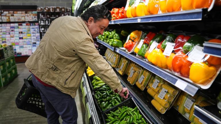 A person shops for produce, which is covered by the USDA Supplemental Nutrition Assistance Program (SNAP), at a grocery store in Baltimore, Thursday, Oct. 30, 2025. (AP Photo / Stephanie Scarbrough)