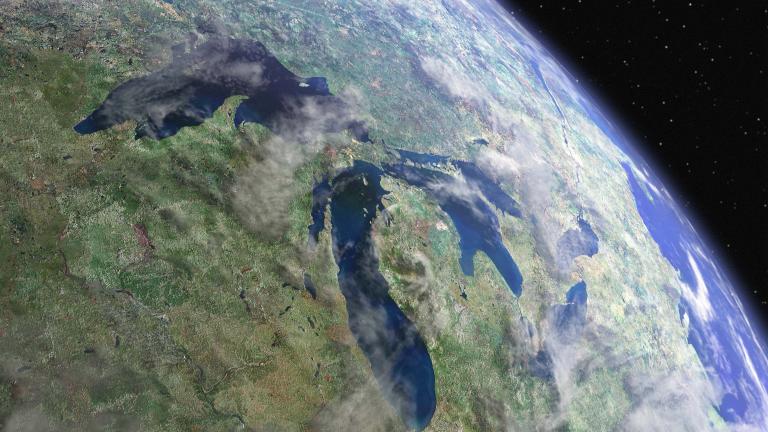 A view of the Great Lakes from space. (USEPA Environmental-Protection-Agency / Flickr)