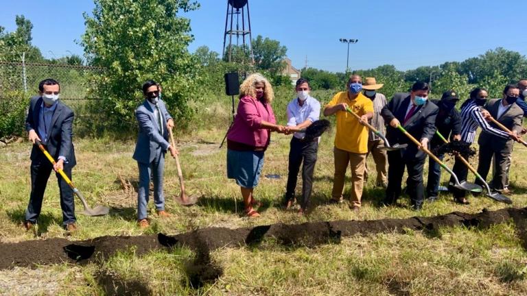 A $2 million investment from the state pushed funding for an urban farming campus over the top, paving the way for Friday’s groundbreaking. (Illinois Department of Commerce and Economic Opportunity / Twitter)