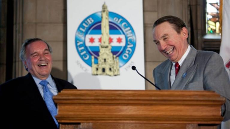 Paul Green, right, and Mayor Richard M. Daley (City Club of Chicago)
