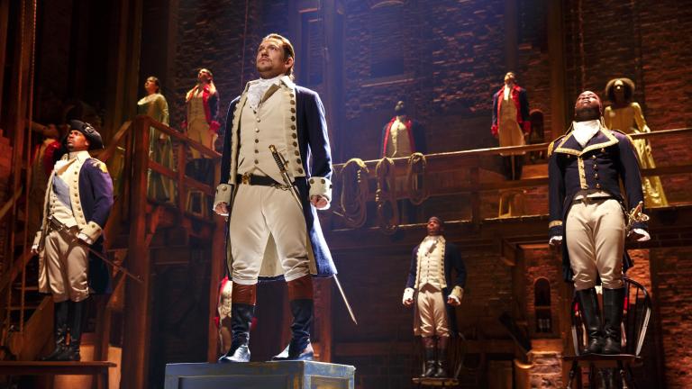The Chicago production of “Hamilton” is at the PrivateBank Theatre through Sept. 17, 2017. (Joan Marcus / Broadway in Chicago)