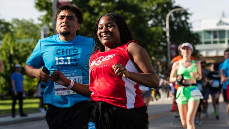 Runners during last year’s Bank of America Chicago 13.1 half marathon on June 9, 2024. (Courtesy of Bank of America Chicago 13.1)