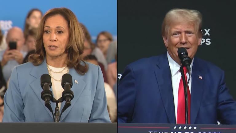 File photos of Vice President Kamala Harris and former President Donald Trump. (WTTW News)