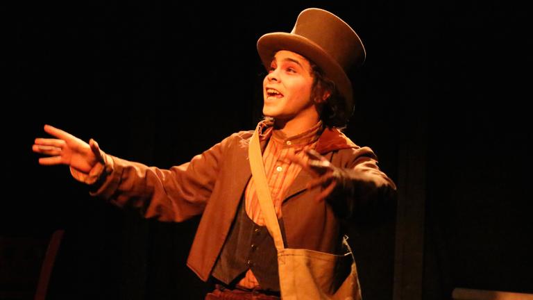 Frankie Leo Bennett as Tobias Ragg in “Sweeney Todd” at Theo Ubique Cabaret Theatre. (Credit: Cody Jolly Photography)
