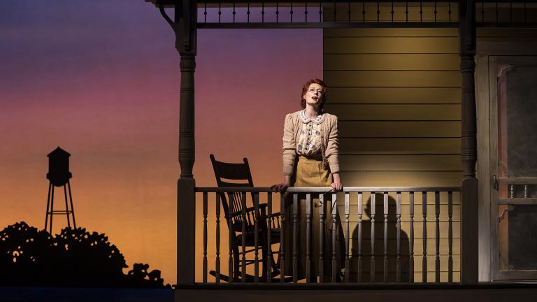 Monica West (Marian Paroo) in “The Music Man” with music and lyrics by Meredith Willson and a book by Meredith Willson and Franklin Lacey, directed by Mary Zimmerman. (Photo by Liz Lauren)
